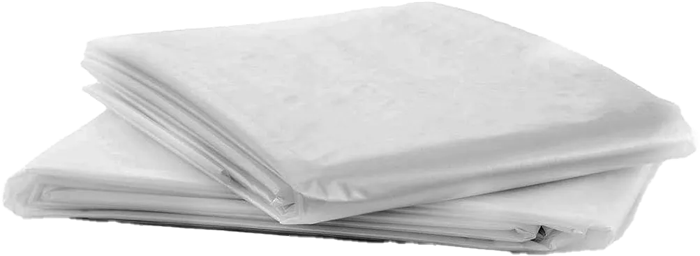 Folded clear polythene sheet